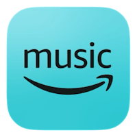 the amazon music logo on a blue background